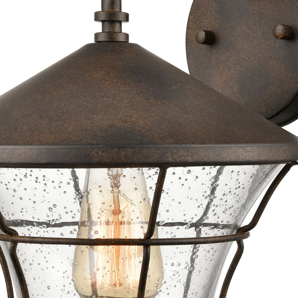 Atlas Gavin 10" High Outdoor Sconce - Hazelnut Bronze Curved Glass for Charming Porch & Entry Lighting OL11144-BZ