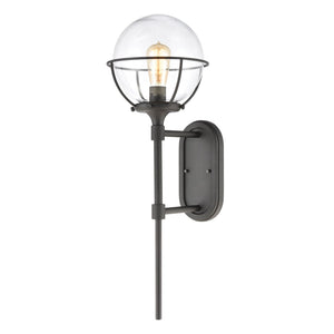 Atlas Girard 28'' High 1-Light Outdoor Sconce - Midcentury Modern Charcoal Fixture for Elegant Exteriors OL11145-BK