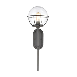 Atlas Girard 28'' High 1-Light Outdoor Sconce - Midcentury Modern Charcoal Fixture for Elegant Exteriors OL11145-BK