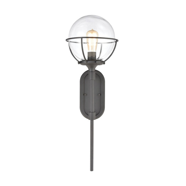 Atlas Girard 28'' High 1-Light Outdoor Sconce - Midcentury Modern Charcoal Fixture for Elegant Exteriors OL11145-BK