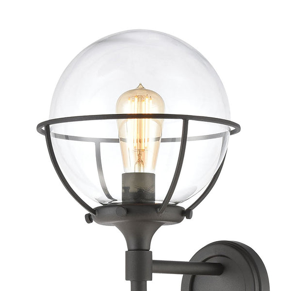 Atlas Girard 28'' High 1-Light Outdoor Sconce - Midcentury Modern Charcoal Fixture for Elegant Exteriors OL11145-BK