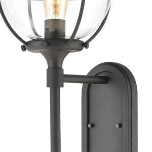 Atlas Girard 28'' High 1-Light Outdoor Sconce - Midcentury Modern Charcoal Fixture for Elegant Exteriors OL11145-BK