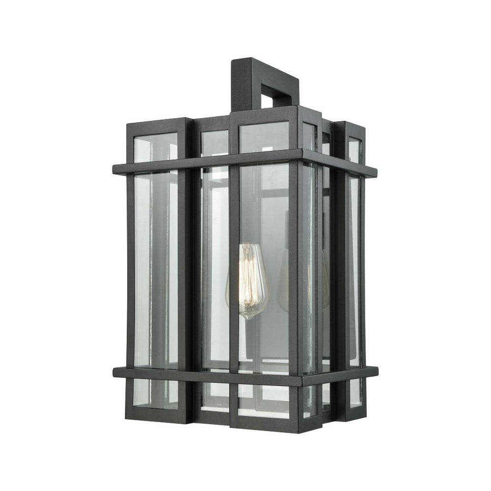 Atlas Glass Tower 18'' High Outdoor Sconce - Modern Matte Black Design for Entryways and Patios OL11146-BK