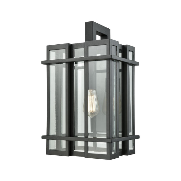 Atlas Glass Tower 18'' High Outdoor Sconce - Modern Matte Black Design for Entryways and Patios OL11146-BK