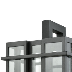 Atlas Glass Tower 18'' High Outdoor Sconce - Modern Matte Black Design for Entryways and Patios OL11146-BK