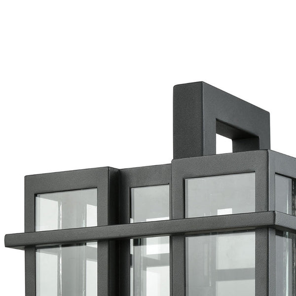 Atlas Glass Tower 18'' High Outdoor Sconce - Modern Matte Black Design for Entryways and Patios OL11146-BK