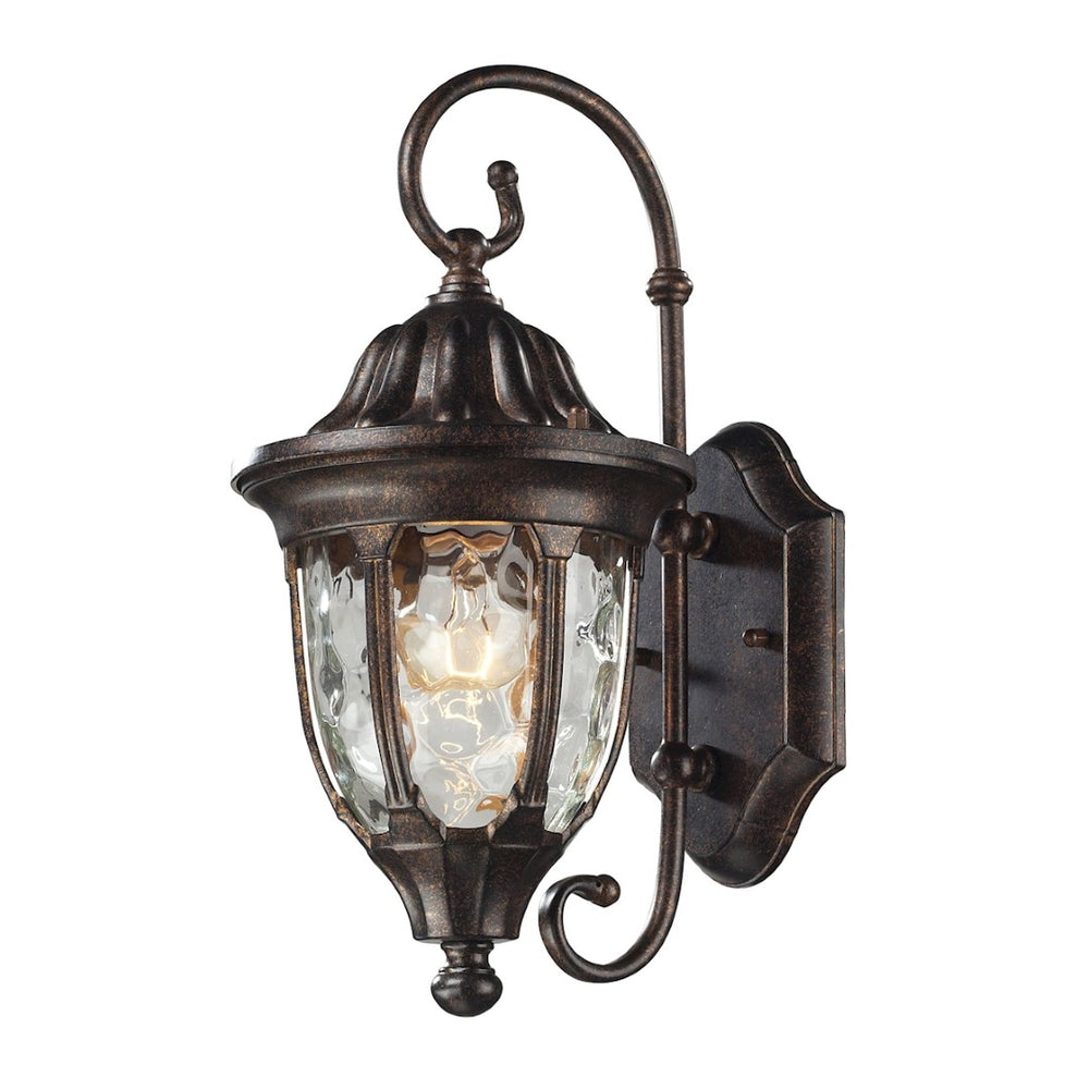 Atlas Glendale Outdoor Sconce - Timeless Design with Water Glass Shade for Inviting Exterior Lighting Regal Bronze 7'' OL11147-BZ