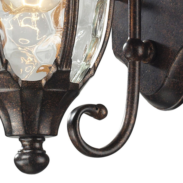 Atlas Glendale Outdoor Sconce - Timeless Design with Water Glass Shade for Inviting Exterior Lighting Regal Bronze 7'' OL11147-BZ