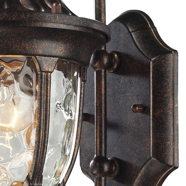 Atlas Glendale Outdoor Sconce - Timeless Design with Water Glass Shade for Inviting Exterior Lighting Regal Bronze 7'' OL11147-BZ