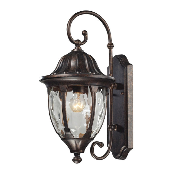 Atlas Glendale Outdoor Sconce - Timeless Design with Water Glass Shade for Inviting Exterior Lighting Regal Bronze 9'' OL11148-BZ
