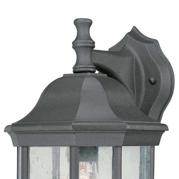 Atlas Hawthorne 14'' Outdoor Sconce - Timeless Charm for Entryways and Patios with Elegant Glass Panels Black OL11150-BK