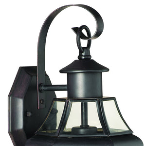 Atlas Heritage 13.25'' High Outdoor Sconce - Timeless Lantern Design with Curved Glass Panels for Charm Painted Bronze OL11153-BZ