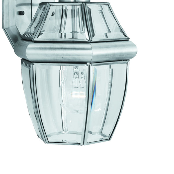 Atlas Heritage 1-Light Outdoor Sconce - Timeless Lantern Design for Elegant Entryways and Patios Brushed Nickel OL11154-NK