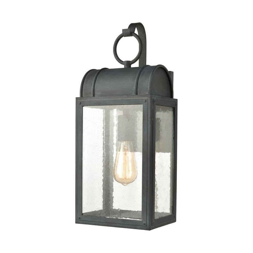 Atlas Heritage Hills 19'' High 1-Light Outdoor Wall Sconce - Vintage Aged Zinc Lantern for Porches & Pathways OL11155-GY