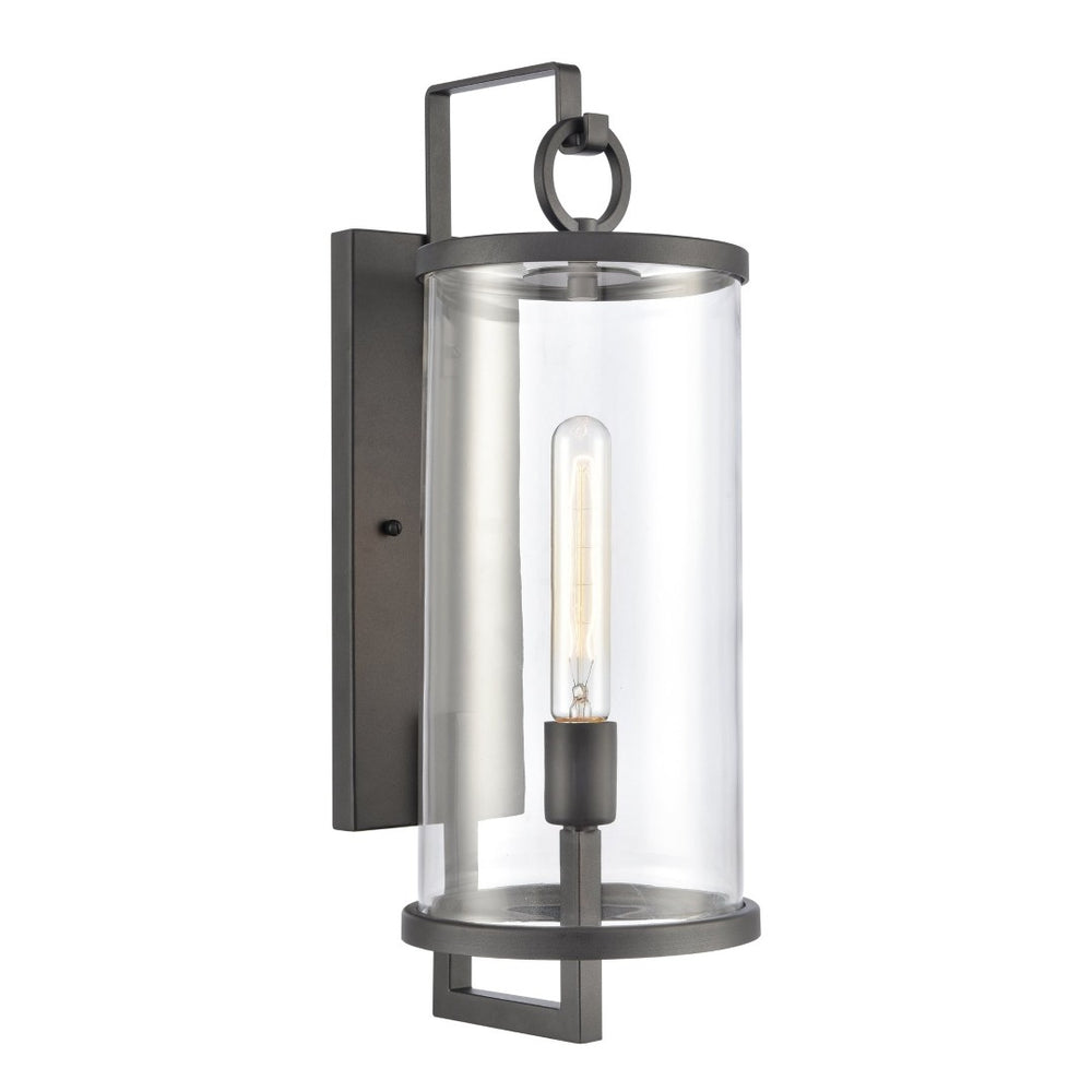 Atlas Hopkins 20.25" High 1-Light Outdoor Sconce - Modern Charcoal Black Lantern for Stylish Illumination OL11159-BK