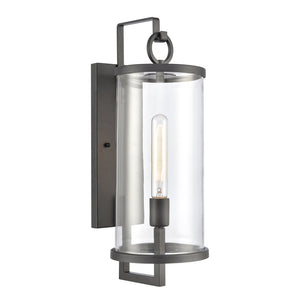 Atlas Hopkins 20.25" High 1-Light Outdoor Sconce - Modern Charcoal Black Lantern for Stylish Illumination OL11159-BK