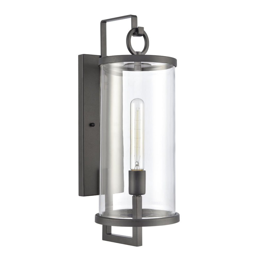 Atlas Hopkins 20.25" High 1-Light Outdoor Sconce - Modern Charcoal Black Lantern for Stylish Illumination OL11159-BK