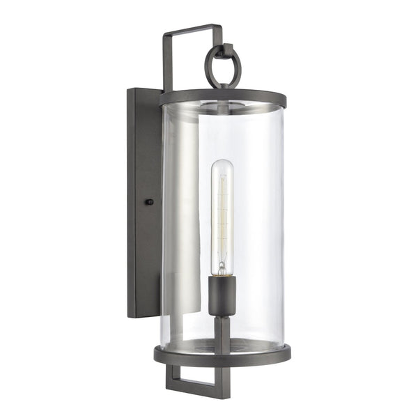 Atlas Hopkins 20.25" High 1-Light Outdoor Sconce - Modern Charcoal Black Lantern for Stylish Illumination OL11159-BK
