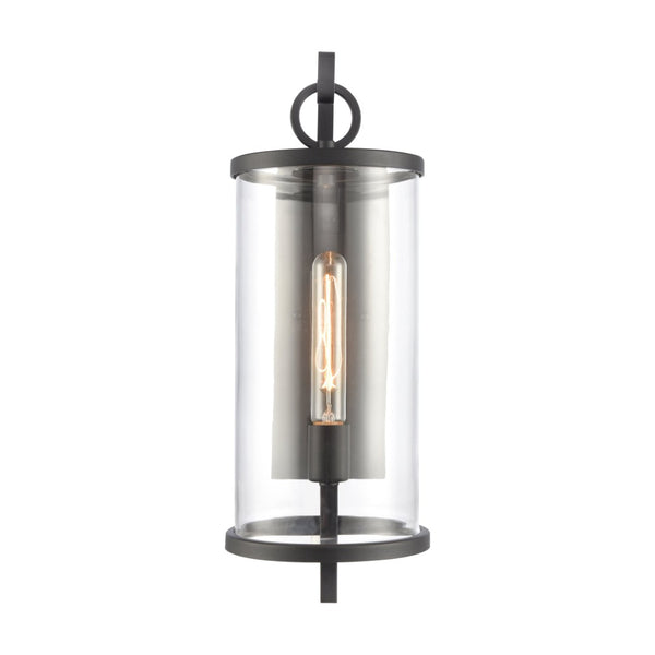 Atlas Hopkins 20.25" High 1-Light Outdoor Sconce - Modern Charcoal Black Lantern for Stylish Illumination OL11159-BK