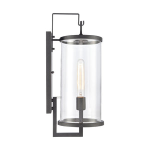 Atlas Hopkins 20.25" High 1-Light Outdoor Sconce - Modern Charcoal Black Lantern for Stylish Illumination OL11159-BK