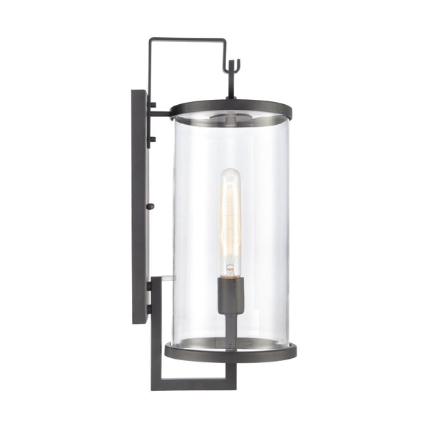 Atlas Hopkins 20.25" High 1-Light Outdoor Sconce - Modern Charcoal Black Lantern for Stylish Illumination OL11159-BK