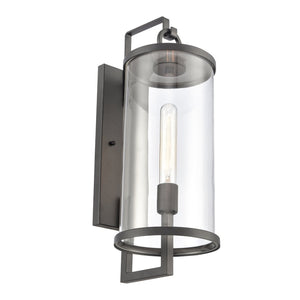 Atlas Hopkins 20.25" High 1-Light Outdoor Sconce - Modern Charcoal Black Lantern for Stylish Illumination OL11159-BK
