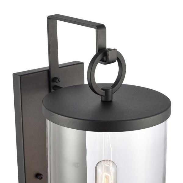 Atlas Hopkins 20.25" High 1-Light Outdoor Sconce - Modern Charcoal Black Lantern for Stylish Illumination OL11159-BK