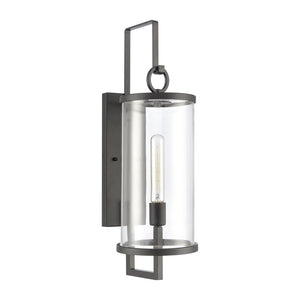 Atlas Hopkins 24" High 1-Light Outdoor Sconce with Charcoal Black Finish - Modern Design for Any Space OL11160-BK