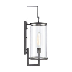 Atlas Hopkins 24" High 1-Light Outdoor Sconce with Charcoal Black Finish - Modern Design for Any Space OL11160-BK