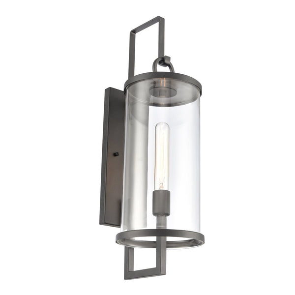 Atlas Hopkins 24" High 1-Light Outdoor Sconce with Charcoal Black Finish - Modern Design for Any Space OL11160-BK