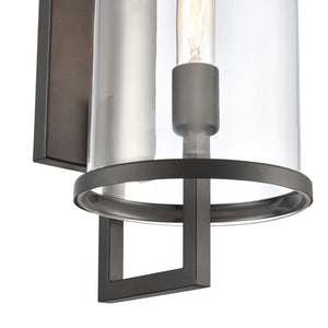 Atlas Hopkins 24" High 1-Light Outdoor Sconce with Charcoal Black Finish - Modern Design for Any Space OL11160-BK