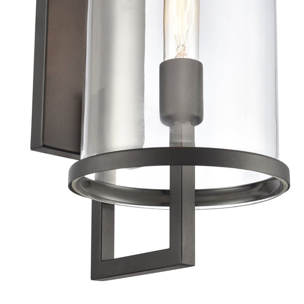 Atlas Hopkins 24" High 1-Light Outdoor Sconce with Charcoal Black Finish - Modern Design for Any Space OL11160-BK
