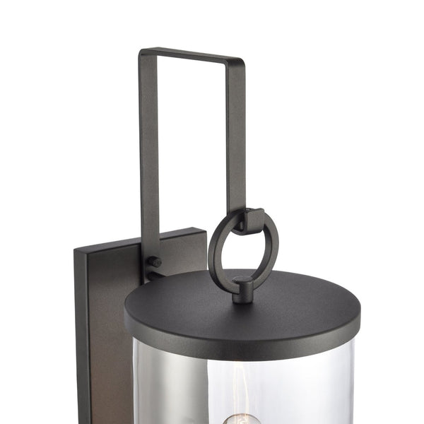 Atlas Hopkins 24" High 1-Light Outdoor Sconce with Charcoal Black Finish - Modern Design for Any Space OL11160-BK