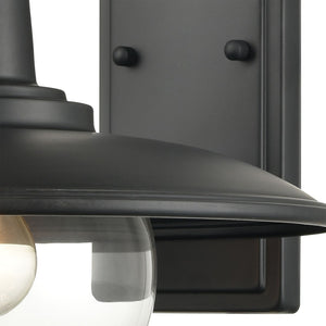 Atlas Jackson 12-Inch High Outdoor Sconce - Vintage Barn-Style Design for Timeless Curb Appeal and Illumination Matte Black 13'' OL11163-BK