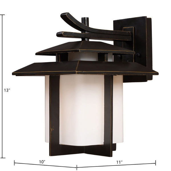 Atlas Kanso Outdoor Sconce - Elegant Japanese-Inspired Design for Modern Exterior Spaces and Safety Lighting Aged Bronze 10'' OL11165-BZ