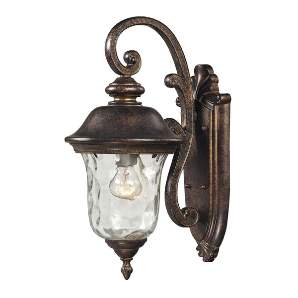 Atlas Lafayette 1-Light Outdoor Wall Sconce - Timeless Elegance with Blown Glass Shade for Curb Appeal Regal Bronze 8'' OL11167-BZ
