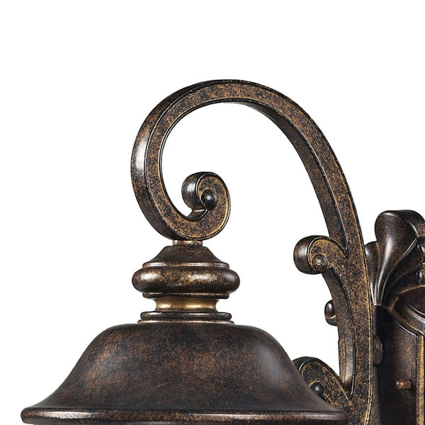 Atlas Lafayette 1-Light Outdoor Wall Sconce - Timeless Elegance with Blown Glass Shade for Curb Appeal Regal Bronze 8'' OL11167-BZ