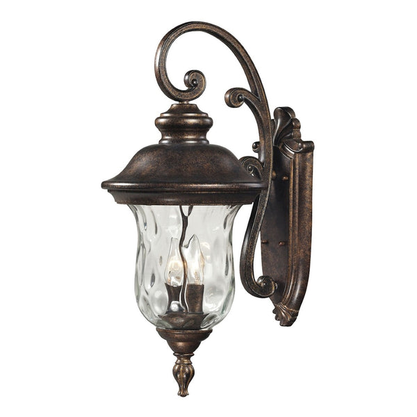 Atlas Lafayette 1-Light Outdoor Wall Sconce - Timeless Elegance with Blown Glass Shade for Curb Appeal Regal Bronze 12'' OL11168-BZ