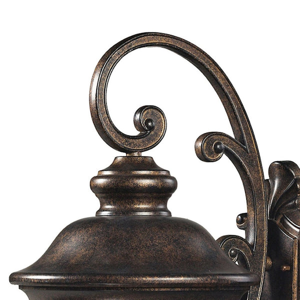 Atlas Lafayette 1-Light Outdoor Wall Sconce - Timeless Elegance with Blown Glass Shade for Curb Appeal Regal Bronze 12'' OL11168-BZ