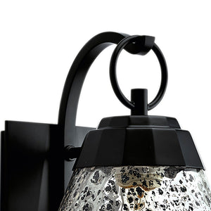 Atlas Lyrids 14" High Outdoor Sconce - Matte Black Lantern Design with Meteor Shower Glass Glow OL11170-BK
