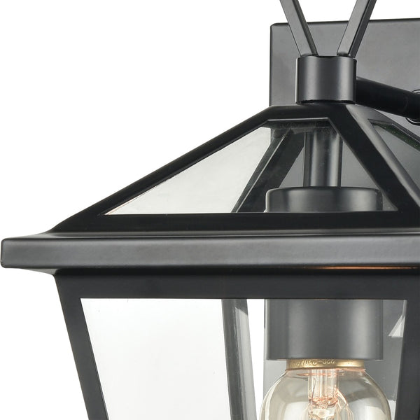 Atlas Main Street Outdoor Wall Sconce – Timeless 1-Light Fixture with Clear Glass Panels for Warm Glow Black 6'' OL11172-BK