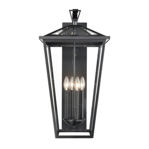 Atlas Main Street 28'' High 4-Light Outdoor Wall Sconce - Timeless Black Lantern Design for Curb Appeal OL11175-BK