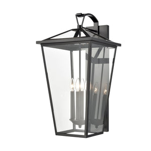 Atlas Main Street 28'' High 4-Light Outdoor Wall Sconce - Timeless Black Lantern Design for Curb Appeal OL11175-BK