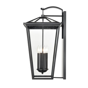 Atlas Main Street 28'' High 4-Light Outdoor Wall Sconce - Timeless Black Lantern Design for Curb Appeal OL11175-BK