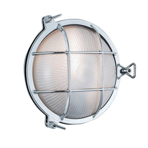Atlas Mariner 9.5'' Nautical-Inspired Outdoor Sconce with Clear Glass Diffuser for Timeless Elegance Chrome OL11177-CH