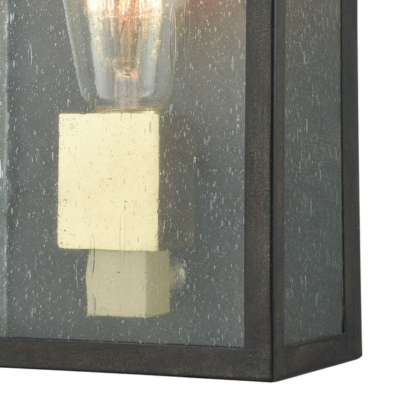 Atlas McKenzie 11" High 1-Light Outdoor Sconce - Modern Blackened Bronze with Brushed Brass Accent OL11179-BZ