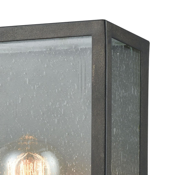 Atlas McKenzie 11" High 1-Light Outdoor Sconce - Modern Blackened Bronze with Brushed Brass Accent OL11179-BZ