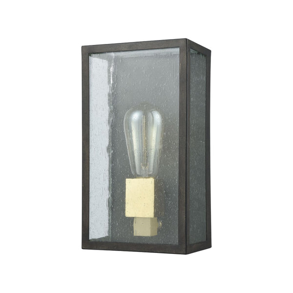 Atlas McKenzie 11" High 1-Light Outdoor Sconce - Modern Blackened Bronze with Brushed Brass Accent OL11179-BZ