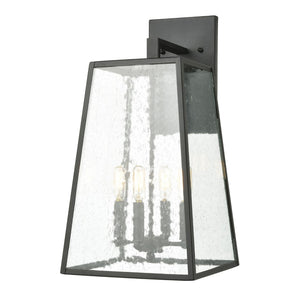 Atlas Meditterano 1-Light Outdoor Sconce - Stylish Transitional Design for Porch, Patio, and Entryway Lighting Matte Black 11'' OL11181-BK