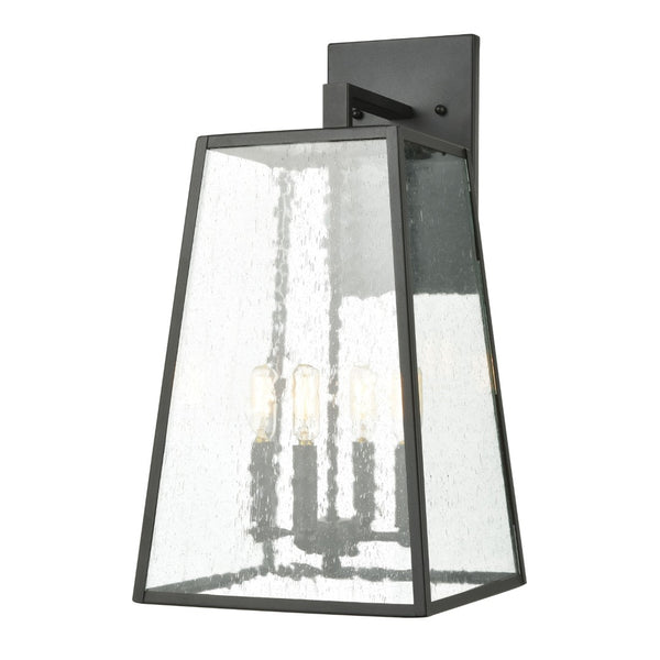 Atlas Meditterano 1-Light Outdoor Sconce - Stylish Transitional Design for Porch, Patio, and Entryway Lighting Matte Black 11'' OL11181-BK